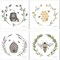 Happy to Bee Home by Sara Zieve Miller, 4 Piece Canvas Art Set